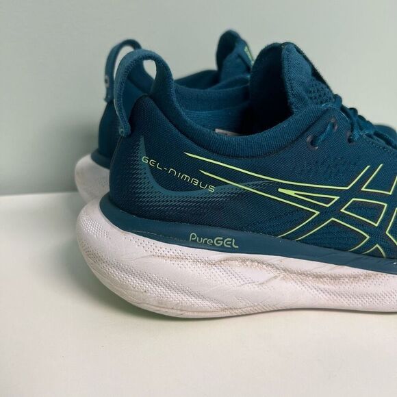 Asics Womens Gel Nimbus 25 Green Teal Running Shoes Sneakers Size 7.5 - Picture 5 of 11